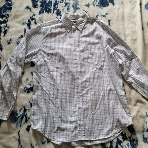 Nautica men's LS white plaid buttondown
